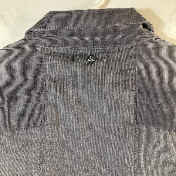 Womens Prana Nadine Jacket Corduroy Denim Stretch Gray Blue L Cotton Polyester S - Picture 8 of 10